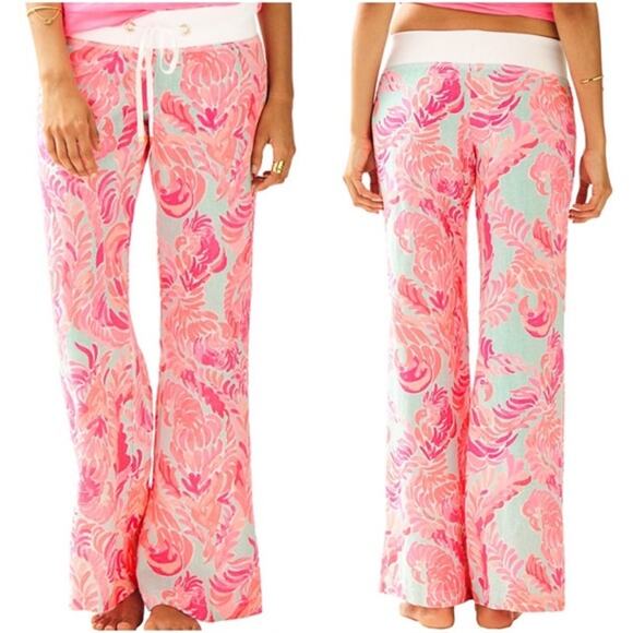 Lilly Pulitzer Poolside Blu Love Birds The Beach Pant - Picture 1 of 12